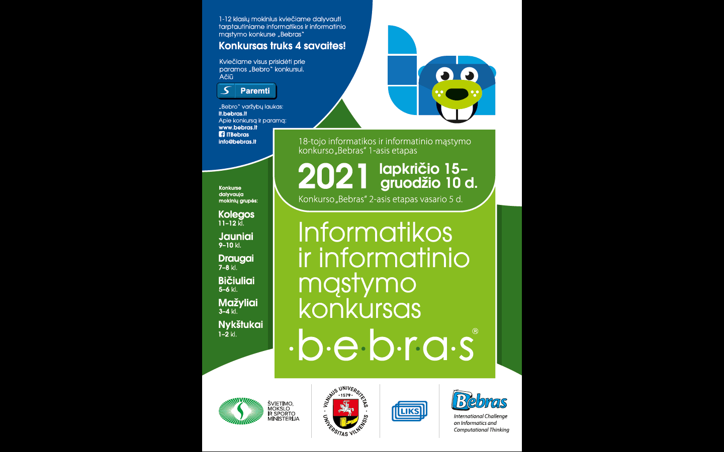 bebras 2021 Bebras 2021 plakatas