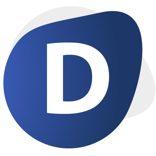Skaitmeninės kompetencijos logotipas - Estija D raidė tamsiai mėlyname fone