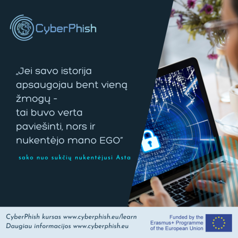 CyberPhish mokymai apie internetinius sukčius