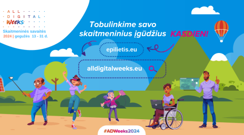 4 žmonės mėgaujasi skaitmeninėmis veiklomis
